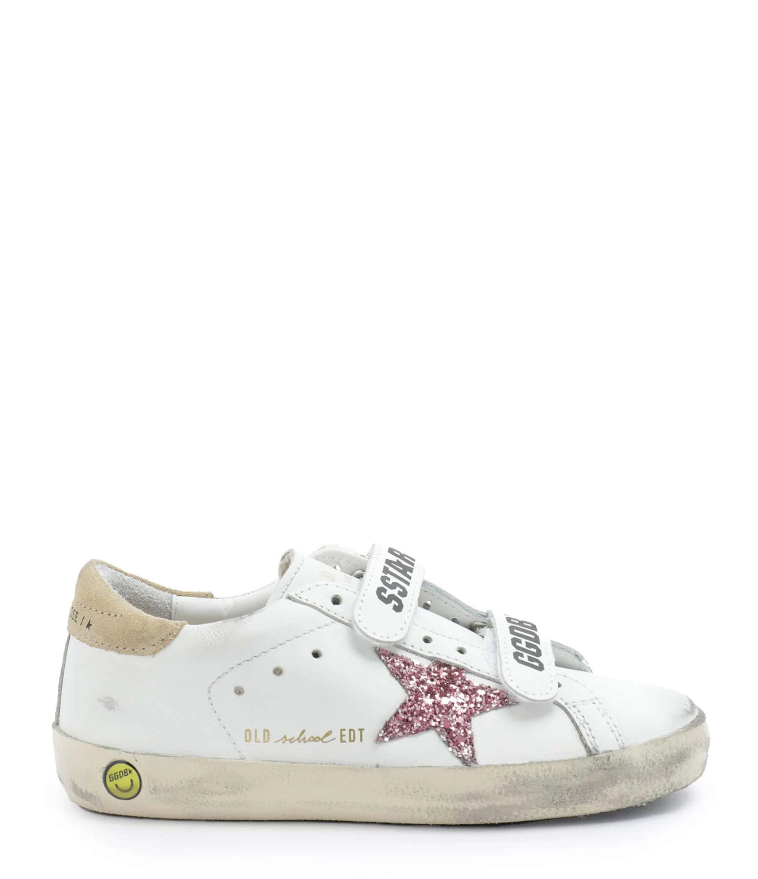 Golden Goose Baskets Bébé Old School Cuir Glitter Blanc Rose Beige 3 Golden Goose Baskets Bébé Old School Cuir Glitter Blanc Rose Beige