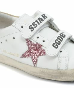 Golden Goose Baskets Enfant Old School Cuir Glitter Blanc Rose Beige -Golden Goose-boutique golde37942 pck20220314 4