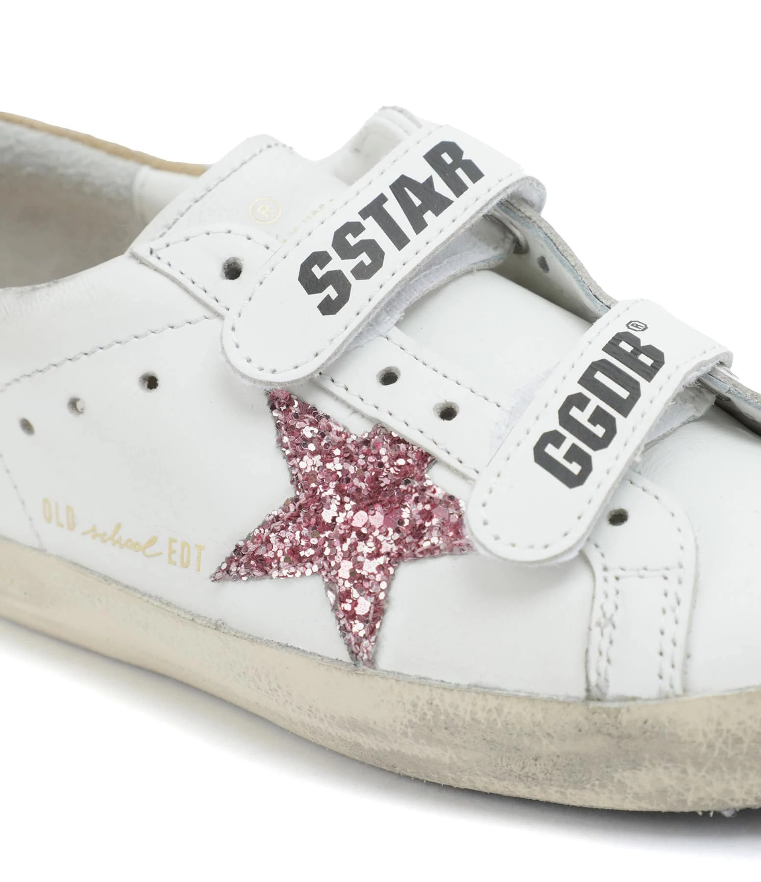 Golden Goose Baskets Bébé Old School Cuir Glitter Blanc Rose Beige 6 Golden Goose Baskets Bébé Old School Cuir Glitter Blanc Rose Beige – Image 4