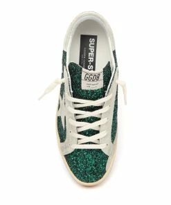 Golden Goose Baskets Superstar Cuir Glitter Vert, Exclusivité Lulli -Golden Goose-boutique golde43363 pck20220617 2