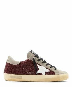 Golden Goose Baskets Superstar Cuir Bordeaux Taupe Blanc
