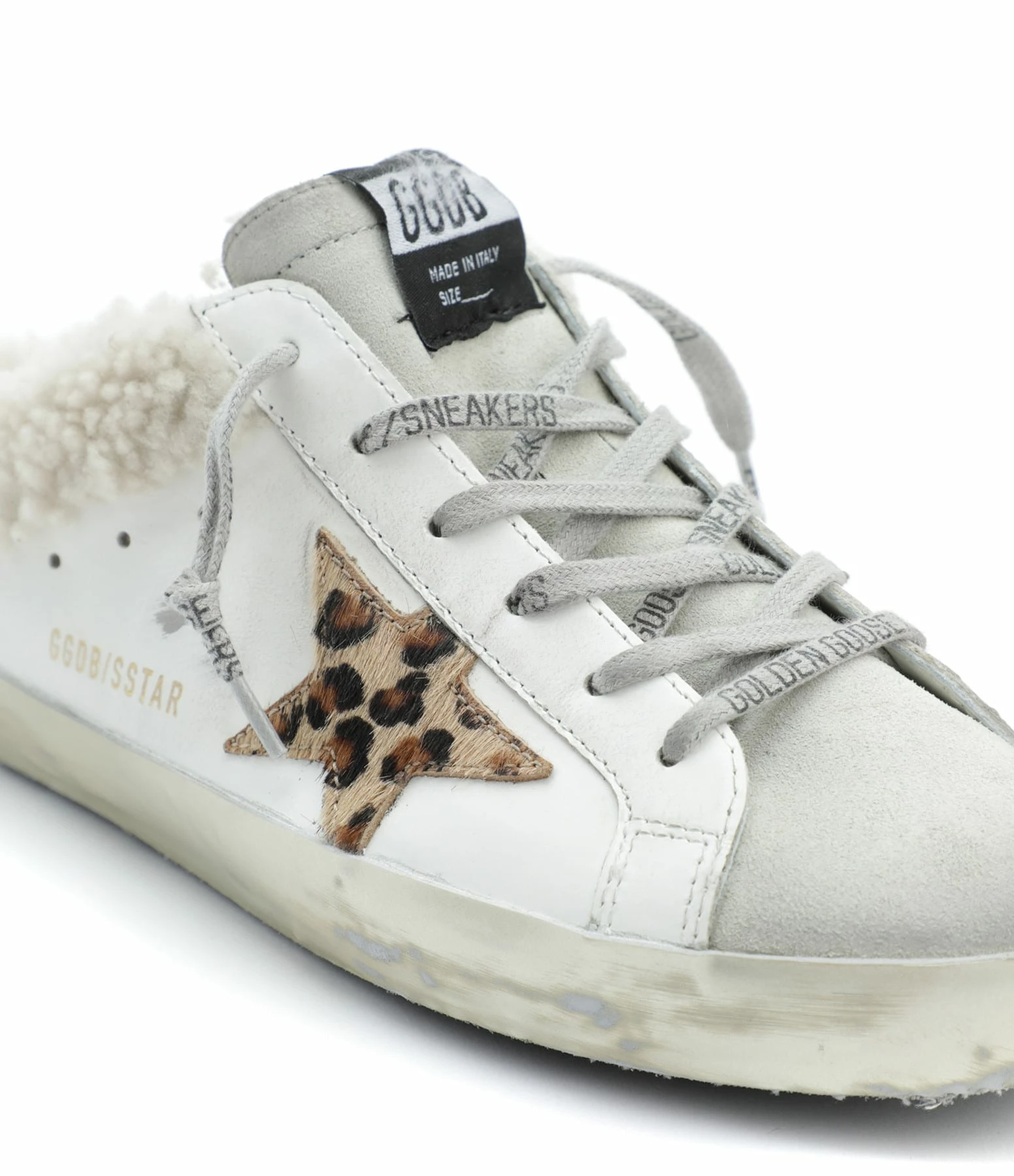 Golden Goose Baskets Superstar Sabot Cuir Blanc Léopard 5 Golden Goose Baskets Superstar Sabot Cuir Blanc Léopard – Image 3