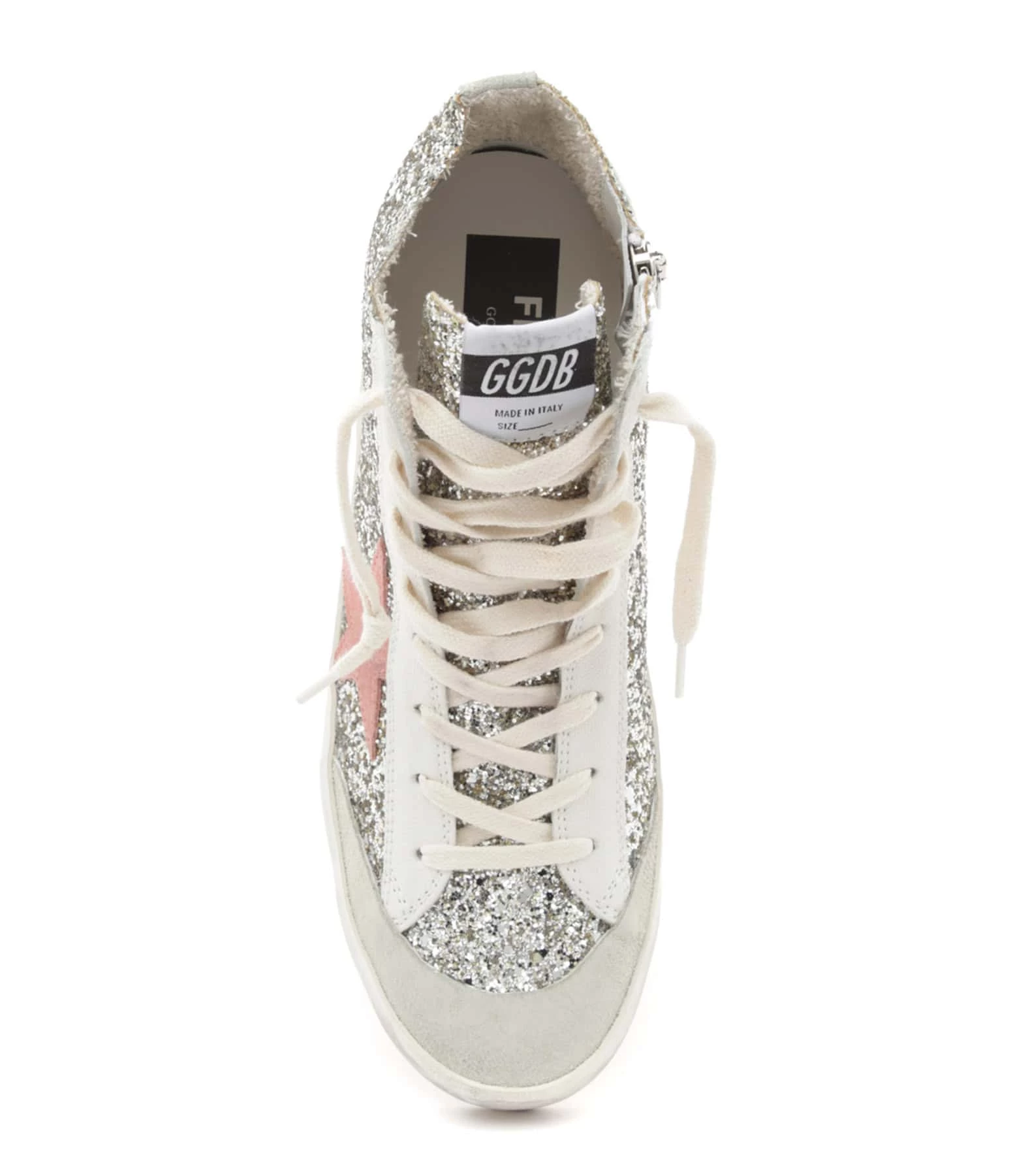 Golden Goose Baskets Francy Glitter Cuir Argenté Rose Foncé 4 Golden Goose Baskets Francy Glitter Cuir Argenté Rose Foncé – Image 2