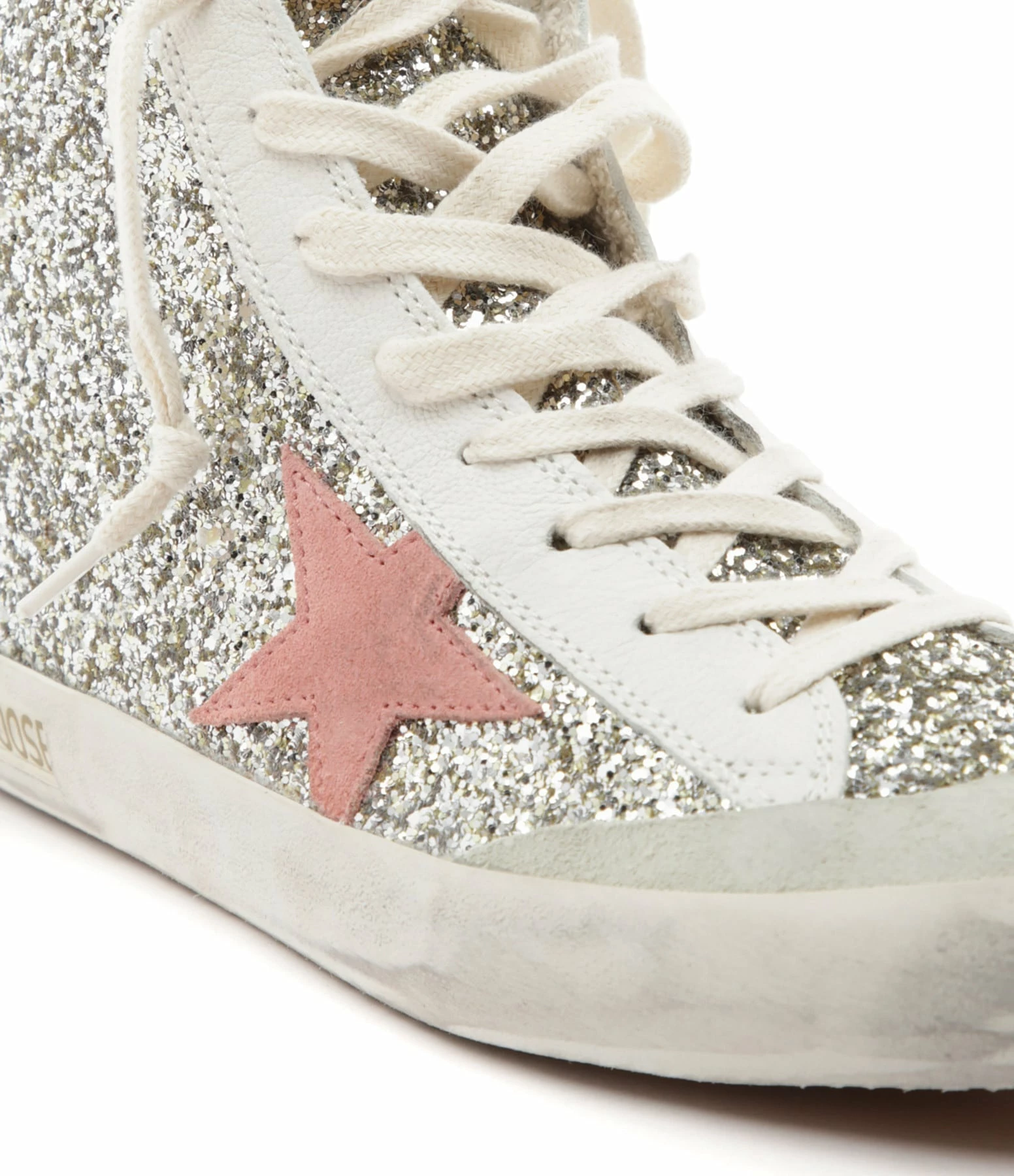 Golden Goose Baskets Francy Glitter Cuir Argenté Rose Foncé 6 Golden Goose Baskets Francy Glitter Cuir Argenté Rose Foncé – Image 4