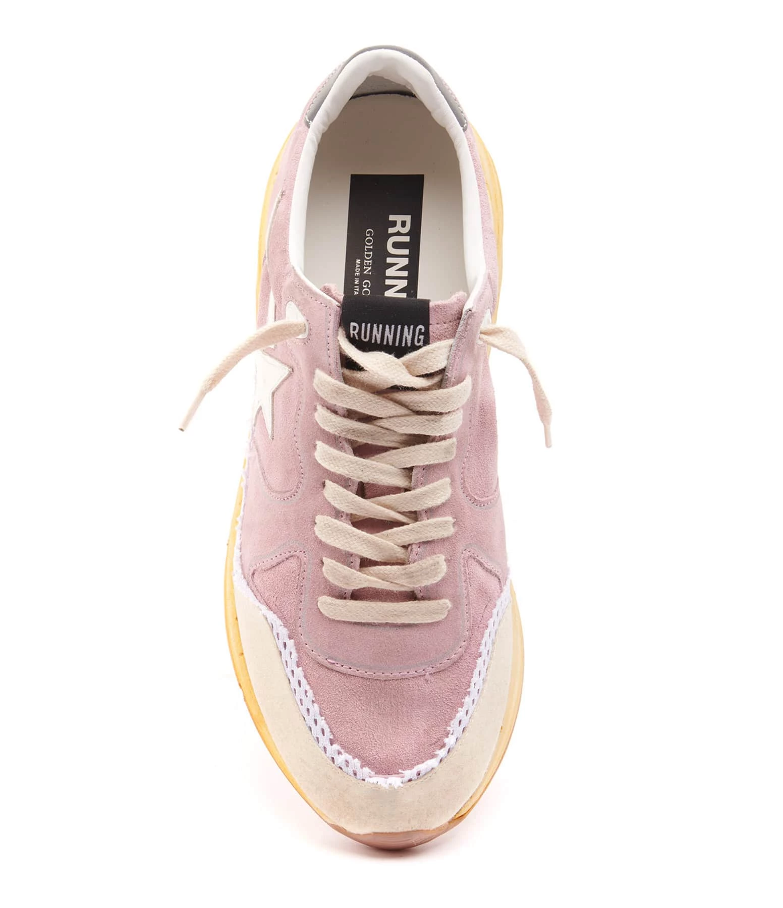 Golden Goose Baskets Running Sole Cuir Rose Blanc Argenté 4 Golden Goose Baskets Running Sole Cuir Rose Blanc Argenté – Image 2