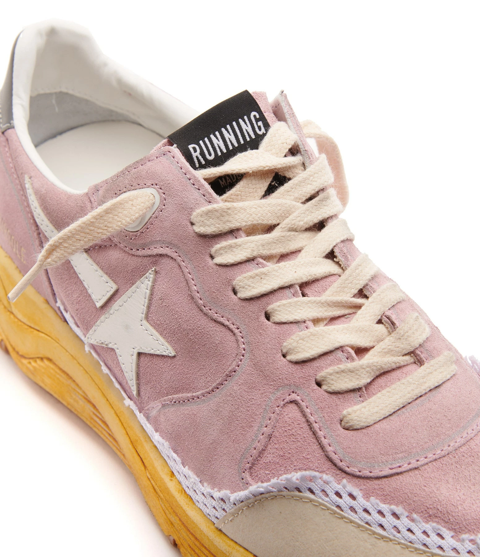 Golden Goose Baskets Running Sole Cuir Rose Blanc Argenté 6 Golden Goose Baskets Running Sole Cuir Rose Blanc Argenté – Image 4