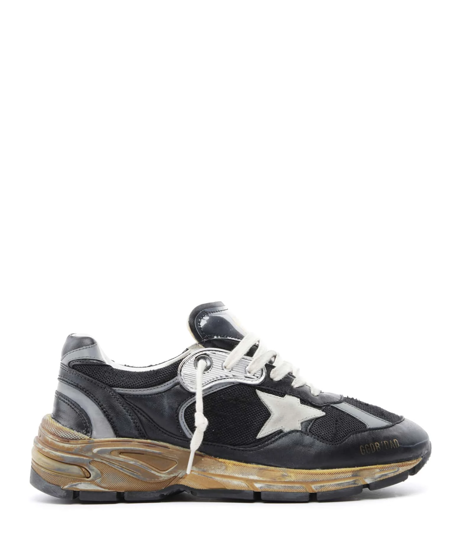 Golden Goose Baskets Running Dad Cuir Noir Argenté 3 Golden Goose Baskets Running Dad Cuir Noir Argenté