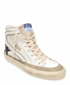 Golden Goose Baskets Slide Cuir Blanc Noir -Golden Goose-boutique golde43838 pck20221229 3