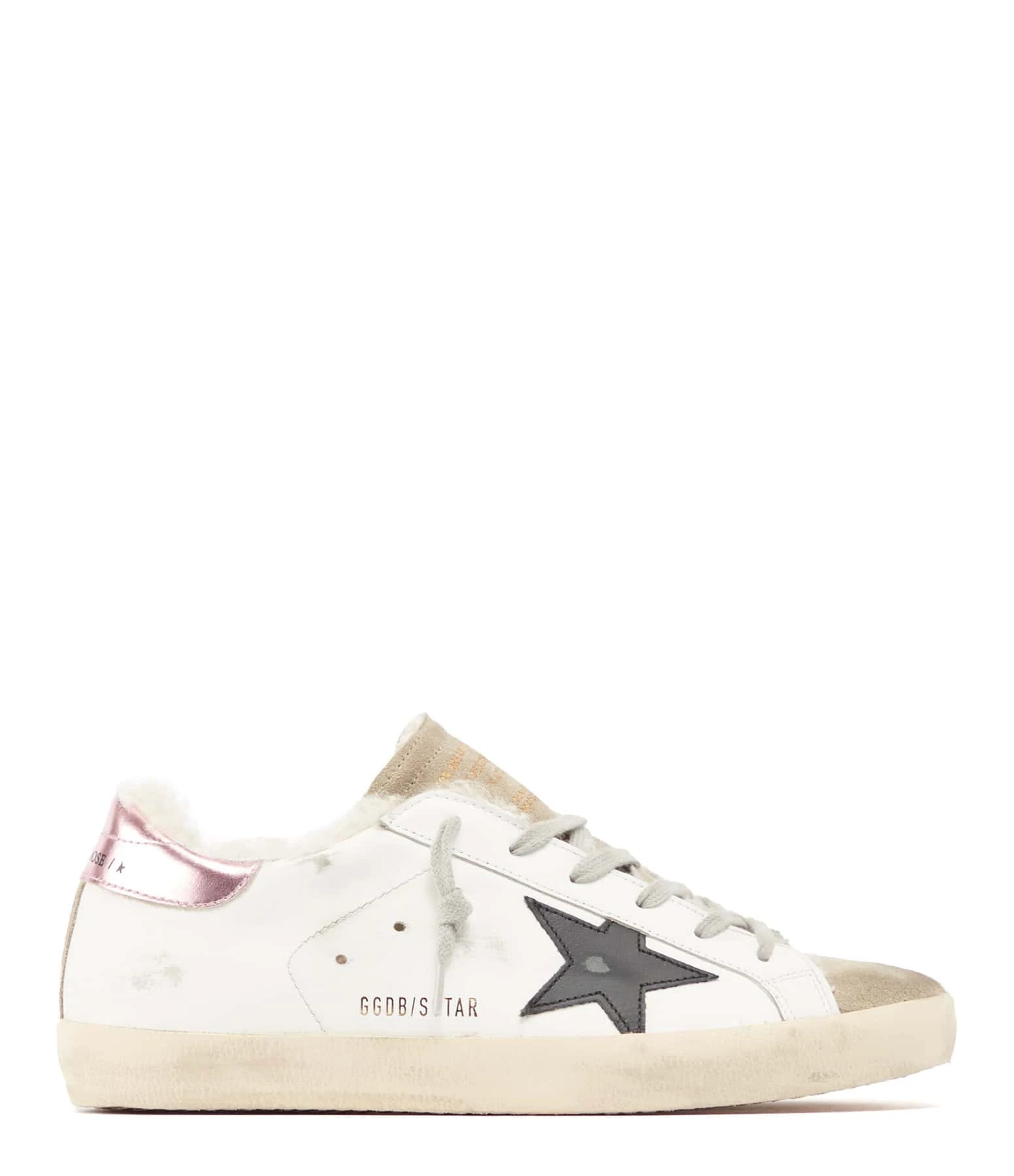 Golden Goose Baskets Superstar Cuir Blanc Noir Rose 3 Golden Goose Baskets Superstar Cuir Blanc Noir Rose