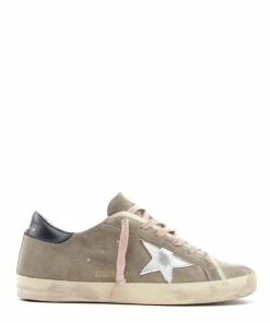 Golden Goose Baskets Superstar Cuir Taupe Argenté