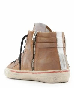 Golden Goose Baskets Homme Slide Vintage Cuir Cognac Blanc -Golden Goose-boutique golde43843 pck20220902 3 1