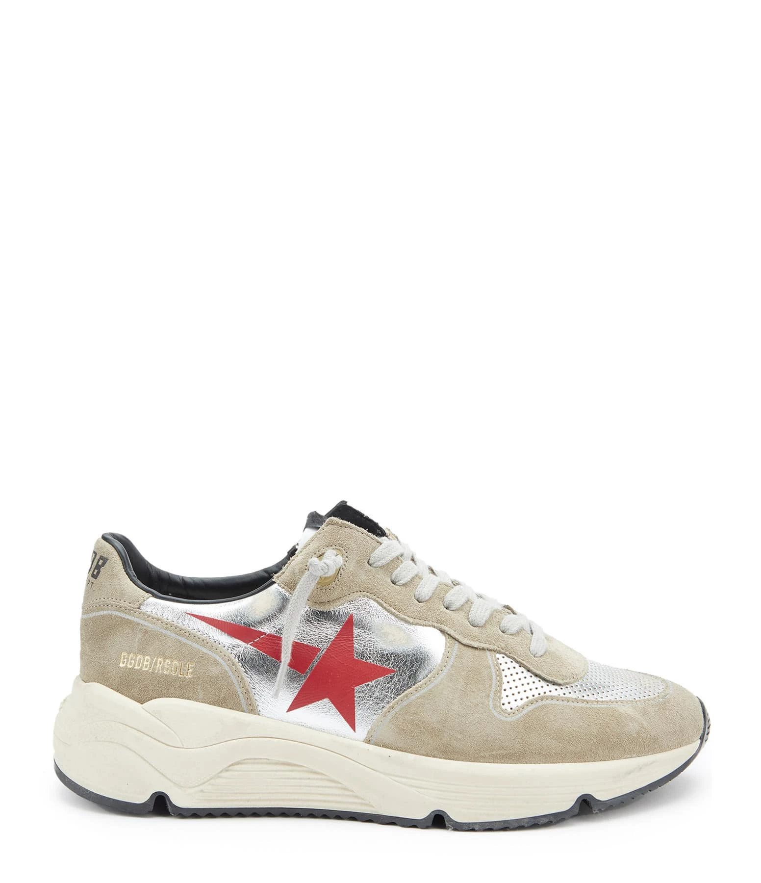 Golden Goose Baskets Homme Running Sole Cuir Ice Argenté Rouge 3 Golden Goose Baskets Homme Running Sole Cuir Ice Argenté Rouge