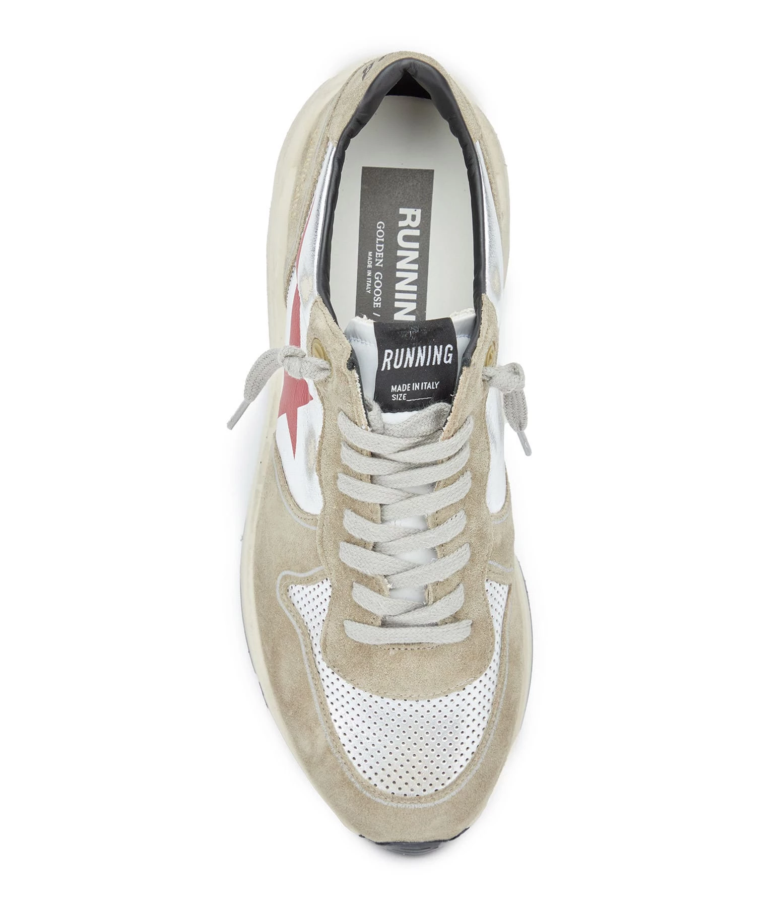 Golden Goose Baskets Homme Running Sole Cuir Ice Argenté Rouge 4 Golden Goose Baskets Homme Running Sole Cuir Ice Argenté Rouge – Image 2