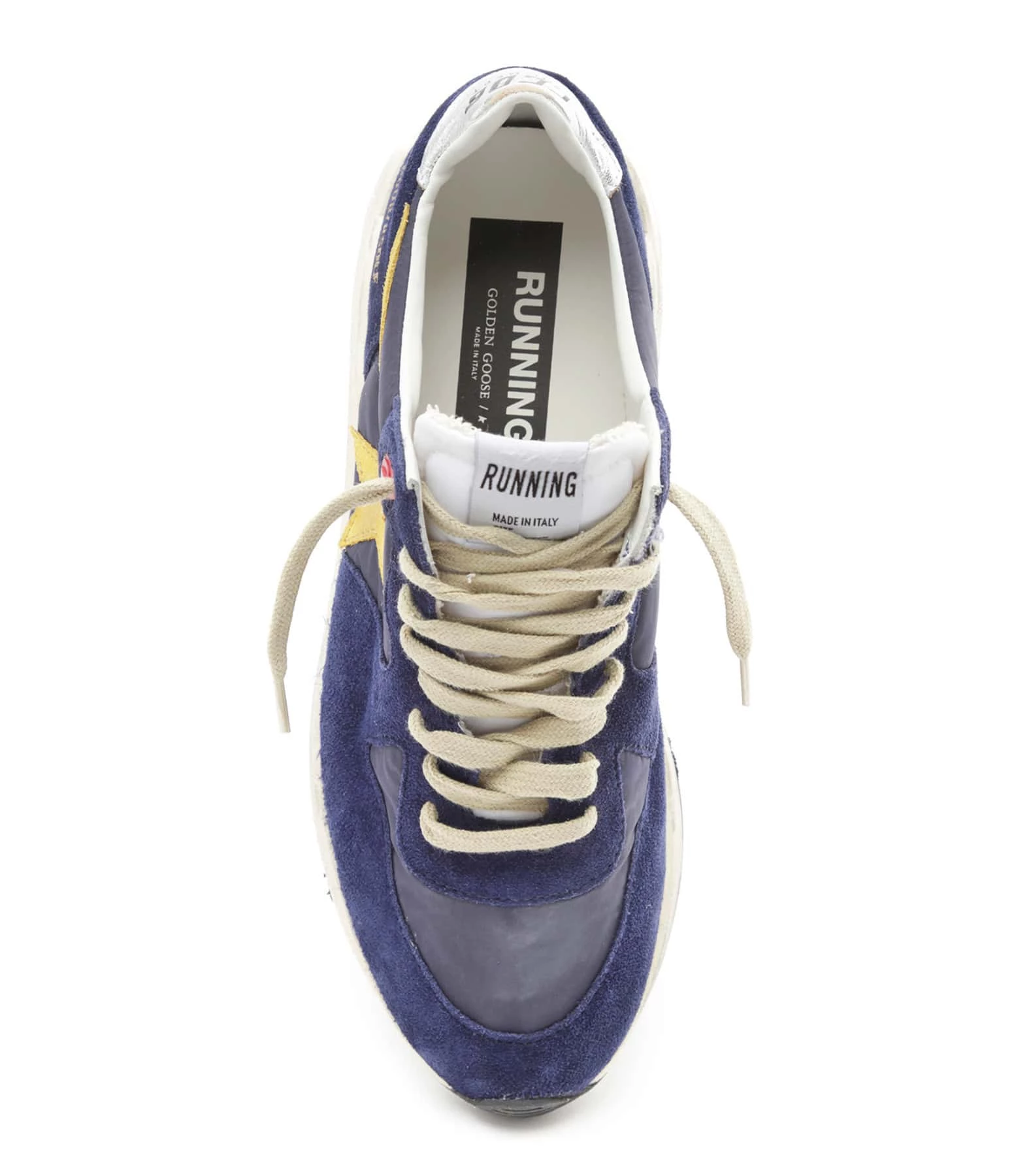 Golden Goose Baskets Homme Running Sole Cuir Bleu Foncé Marine Moutarde 4 Golden Goose Baskets Homme Running Sole Cuir Bleu Foncé Marine Moutarde – Image 2