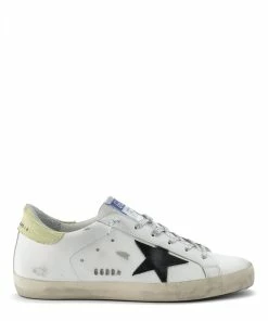 Golden Goose Baskets Superstar Cuir Blanc Jaune Croco