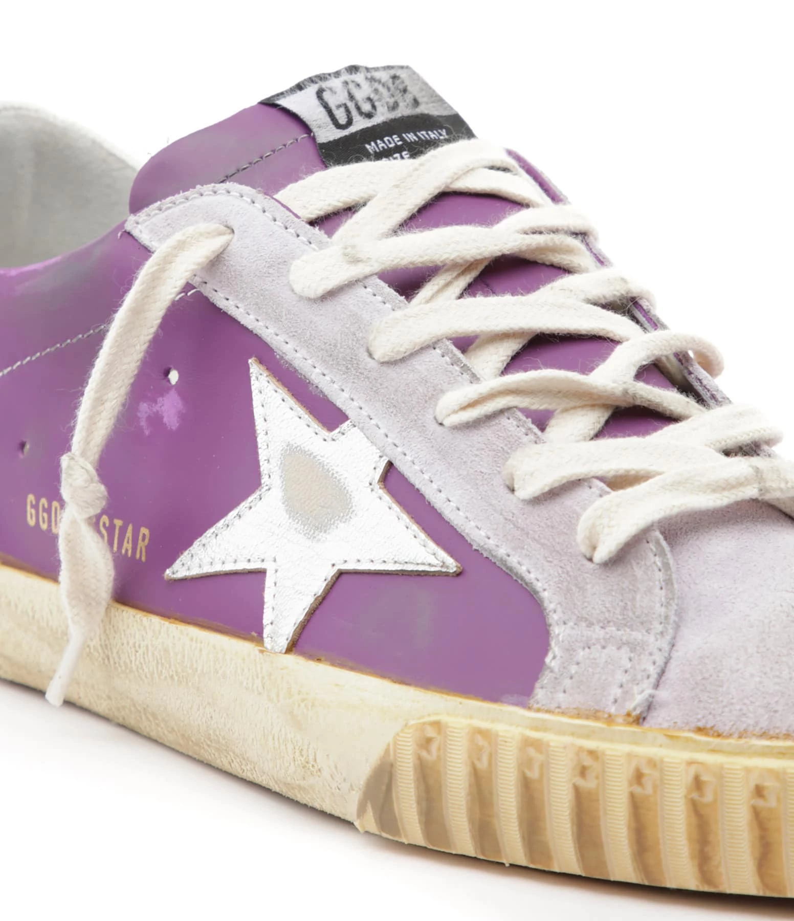 Golden Goose Baskets Superstar Cuir Violet Iris Argenté Blanc 6 Golden Goose Baskets Superstar Cuir Violet Iris Argenté Blanc – Image 4
