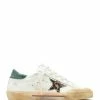 Golden Goose Baskets Superstar Cuir Crème Léopard Vert
