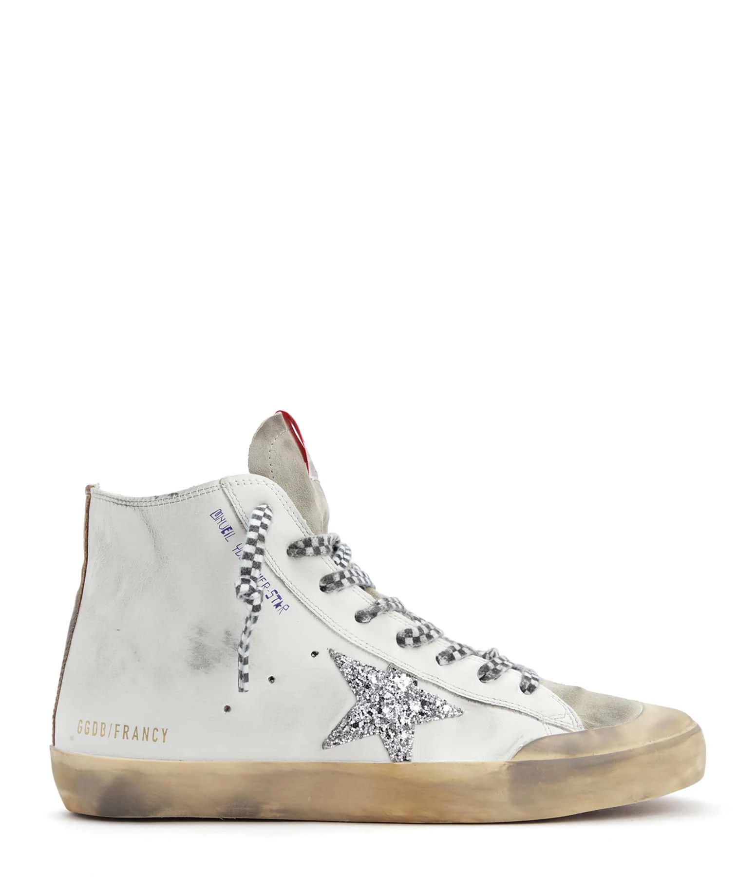Golden Goose Baskets Francy Glitter Cuir Blanc Taupe 3 Golden Goose Baskets Francy Glitter Cuir Blanc Taupe