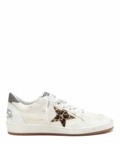 Golden Goose Baskets Ball Star Cuir Beige Léopard