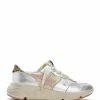 Golden Goose Baskets Running Sole Cuir Beige Argenté