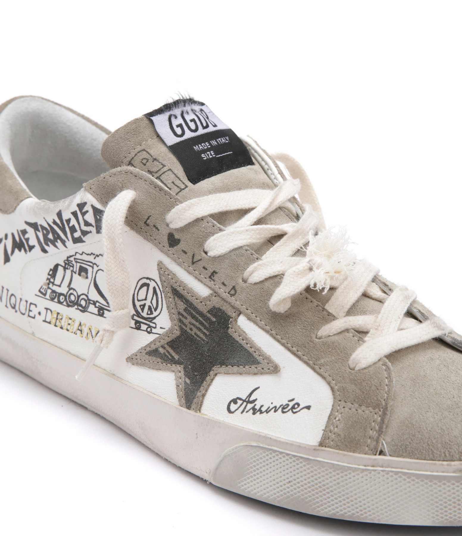 Golden Goose Baskets Homme Superstar Sérigraphié Cuir Blanc Taupe 6 Golden Goose Baskets Homme Superstar Sérigraphié Cuir Blanc Taupe – Image 4