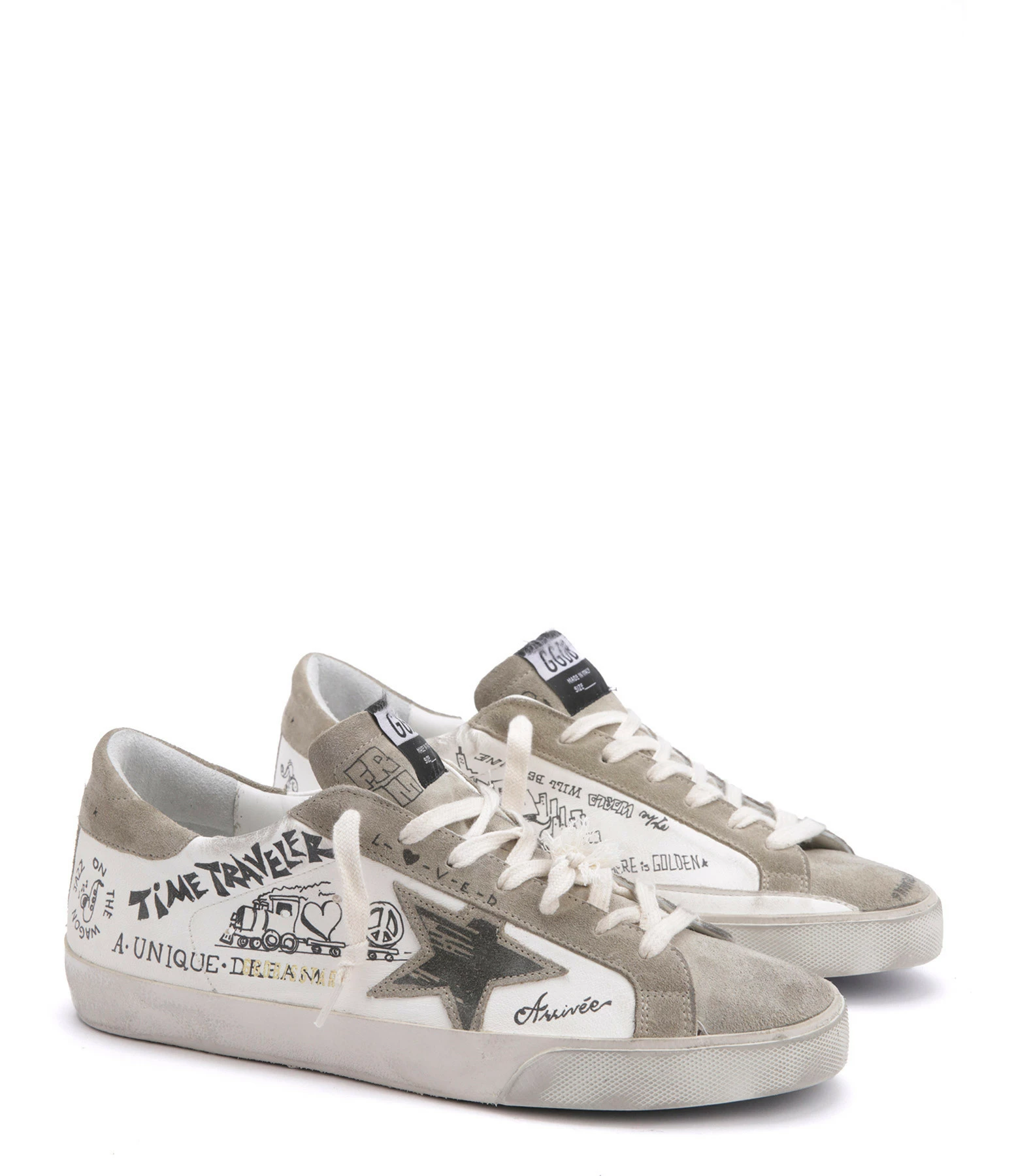 Golden Goose Baskets Superstar Sérigraphié Cuir Blanc Taupe 8 Golden Goose Baskets Superstar Sérigraphié Cuir Blanc Taupe – Image 6