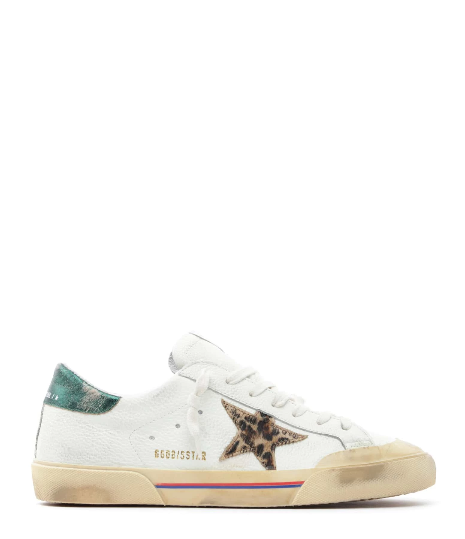Golden Goose Baskets Homme Superstar Cuir Crème Léopard Vert 3 Golden Goose Baskets Homme Superstar Cuir Crème Léopard Vert