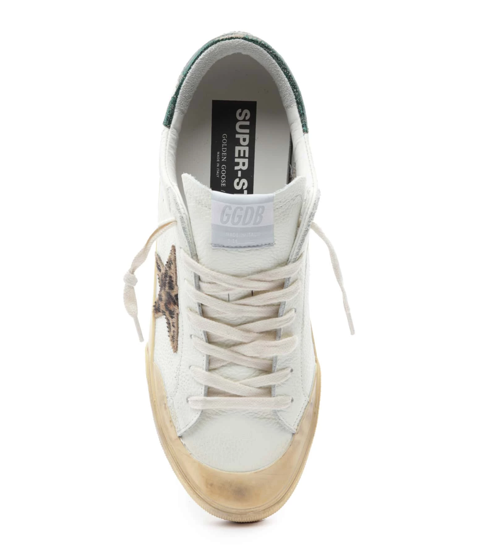 Golden Goose Baskets Homme Superstar Cuir Crème Léopard Vert 4 Golden Goose Baskets Homme Superstar Cuir Crème Léopard Vert – Image 2