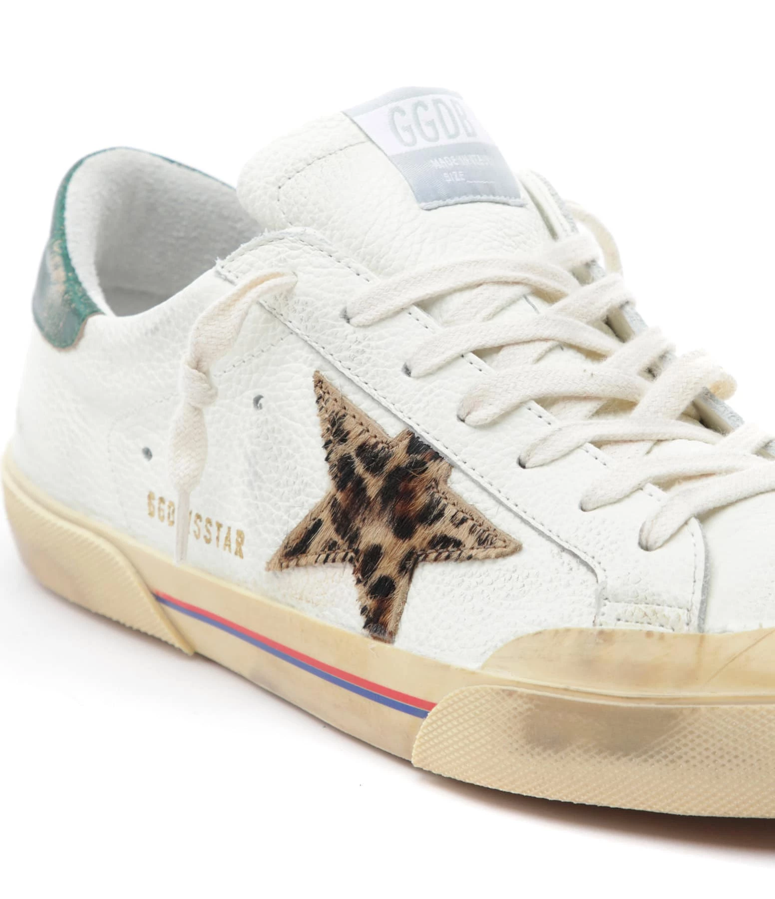Golden Goose Baskets Homme Superstar Cuir Crème Léopard Vert 6 Golden Goose Baskets Homme Superstar Cuir Crème Léopard Vert – Image 4
