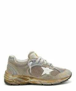 Golden Goose Baskets Homme Running Dad Cuir Taupe