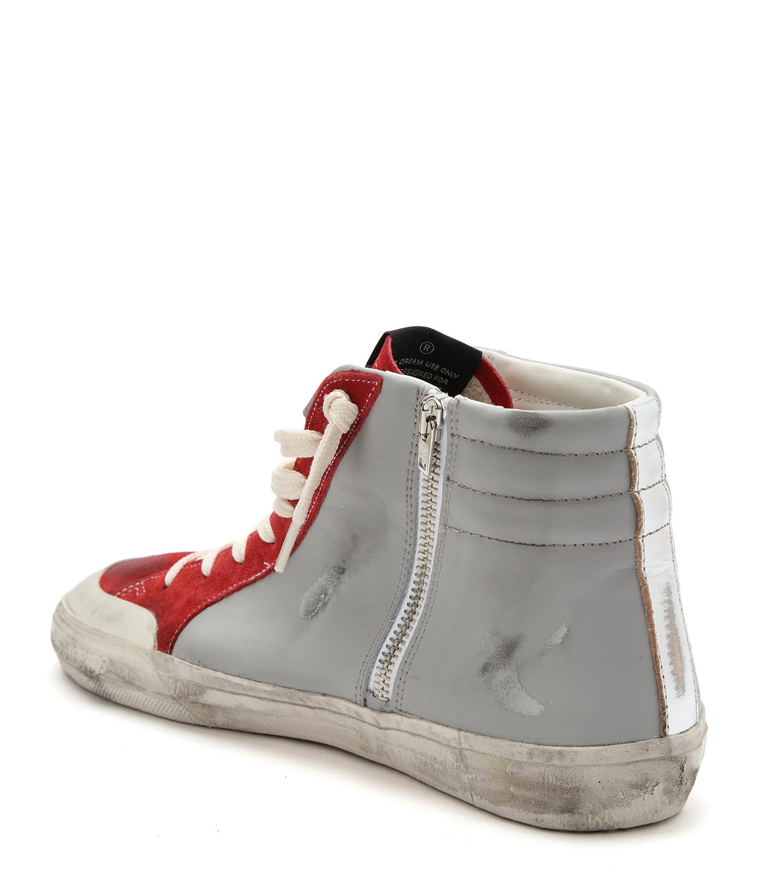 Golden Goose Baskets Homme Slide Cuir Gris Rouge Blanc Argenté 4 Golden Goose Baskets Homme Slide Cuir Gris Rouge Blanc Argenté – Image 2