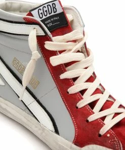 Golden Goose Baskets Homme Slide Cuir Gris Rouge Blanc Argenté 11 Golden Goose Baskets Homme Slide Cuir Gris Rouge Blanc Argenté -Golden Goose-boutique golde43978 pck20220617 3