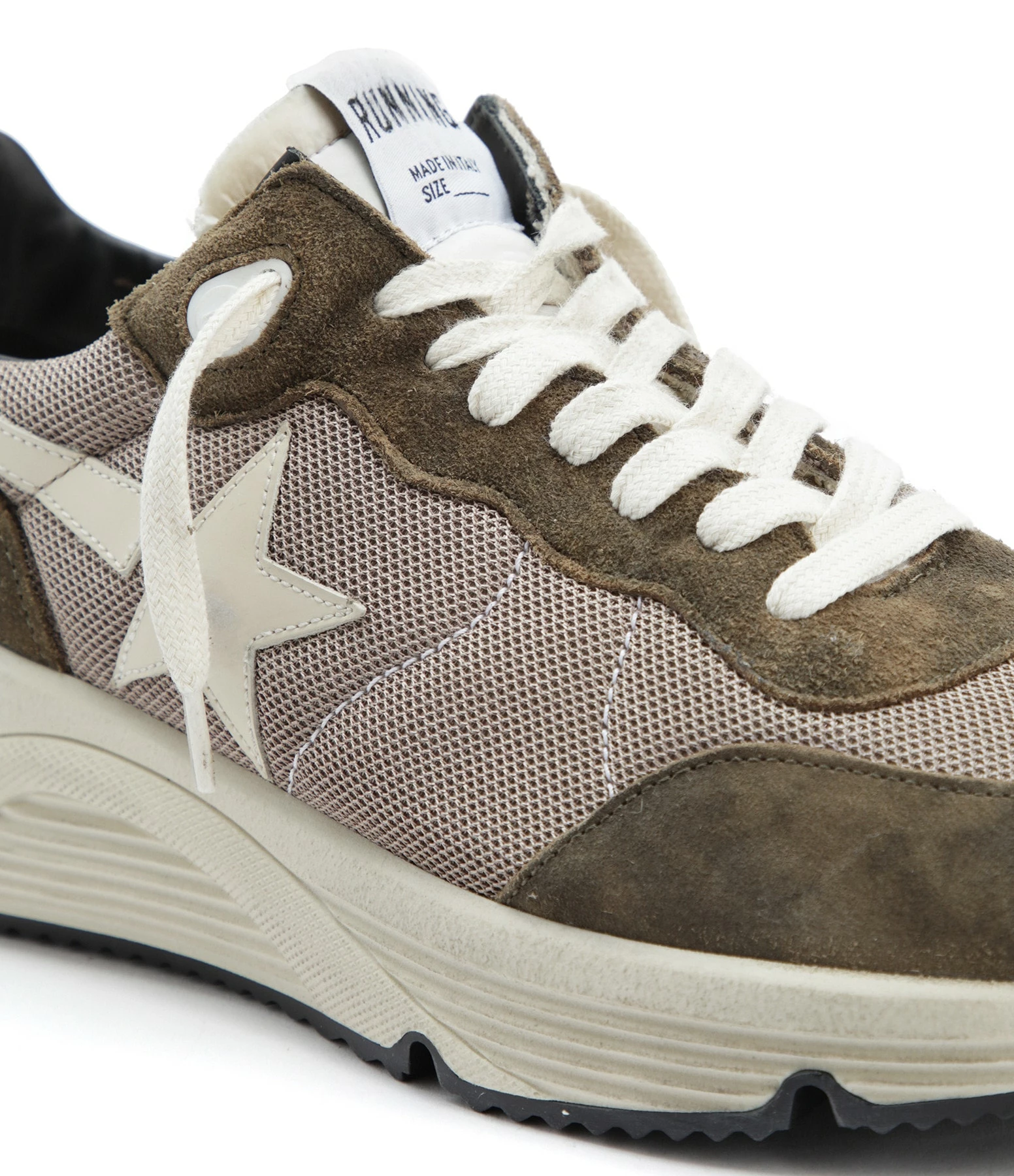 Golden Goose Baskets Homme Running Sole Cuir Vert Olive 6 Golden Goose Baskets Homme Running Sole Cuir Vert Olive – Image 4