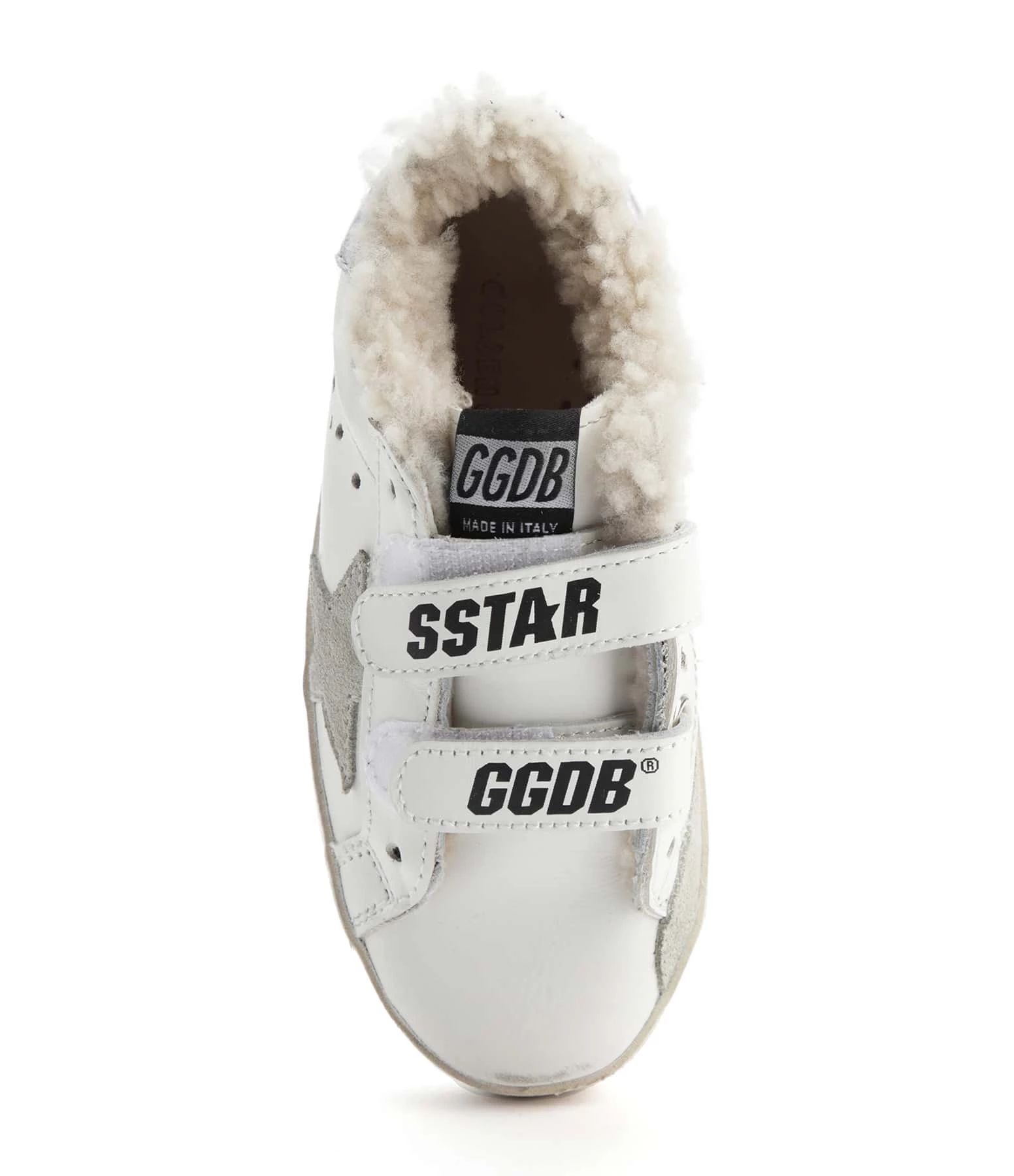 Golden Goose Baskets Bébé Old School Cuir Blanc Beige Argenté 4 Golden Goose Baskets Bébé Old School Cuir Blanc Beige Argenté – Image 2