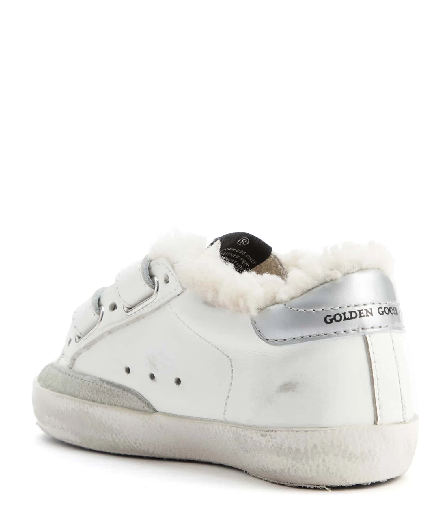 Golden Goose Baskets Bébé Old School Cuir Blanc Beige Argenté 5 Golden Goose Baskets Bébé Old School Cuir Blanc Beige Argenté – Image 3