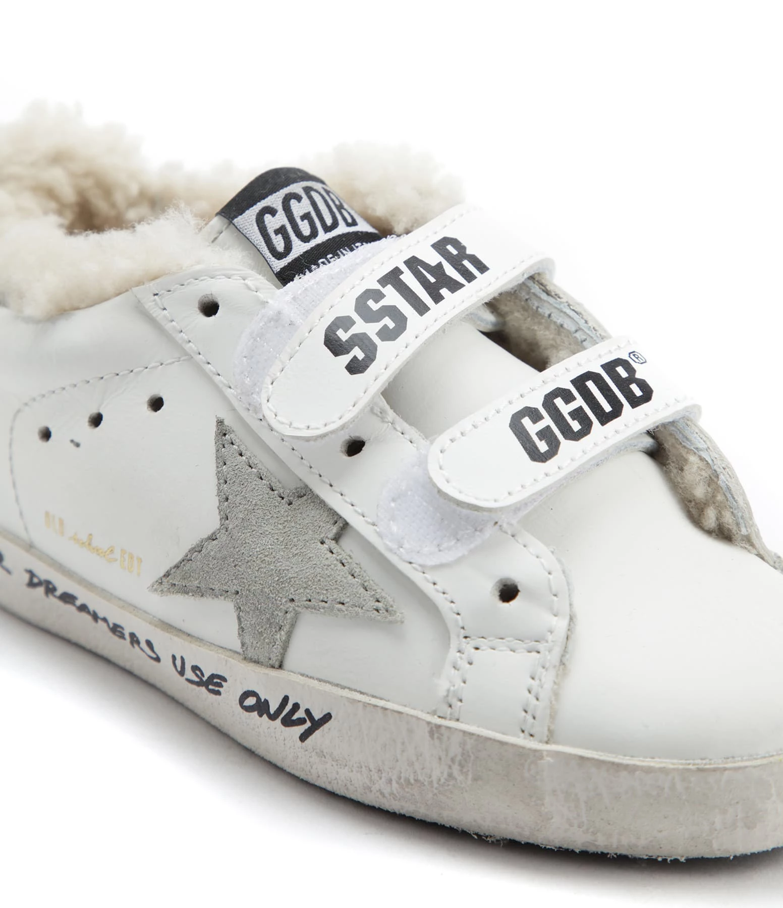 Golden Goose Baskets Bébé Old School Cuir Blanc Beige Argenté 6 Golden Goose Baskets Bébé Old School Cuir Blanc Beige Argenté – Image 4