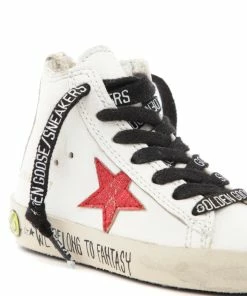 Golden Goose Baskets Bébé Francy Cuir Blanc Rouge Doré 9 Golden Goose Baskets Bébé Francy Cuir Blanc Rouge Doré -Golden Goose-boutique golde44104 pck20220902 4