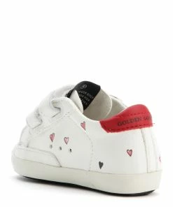 Golden Goose Baskets Bébé School Cuir Blanc Rouge -Golden Goose-boutique golde44107 pck20220628 3