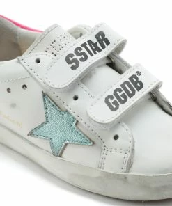 Golden Goose Baskets Bébé Old School Cuir Blanc Menthe Rose Fluo -Golden Goose-boutique golde44111 pck20220516 4