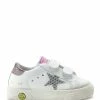 Golden Goose Baskets Bébé May School Cuir Blanc Argenté Gris -Golden Goose-boutique golde44113 pck20220513 1