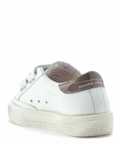 Golden Goose Baskets Enfant May School Cuir Blanc Argenté Gris -Golden Goose-boutique golde44113 pck20220513 3 1