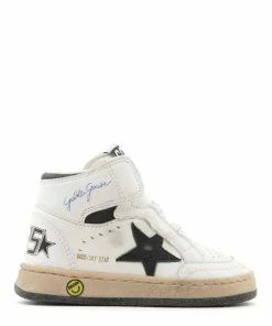 Golden Goose Baskets Bébé Sky Star School Cuir Blanc Noir