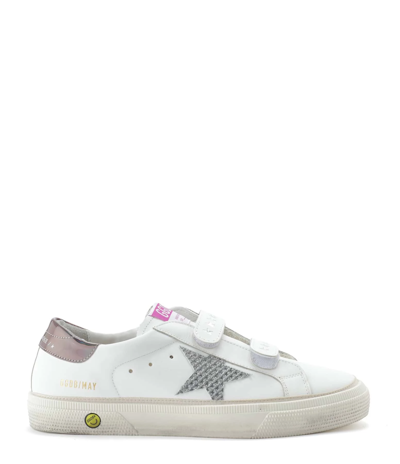 Golden Goose Baskets May School Cuir Blanc Argenté Gris 3 Golden Goose Baskets May School Cuir Blanc Argenté Gris