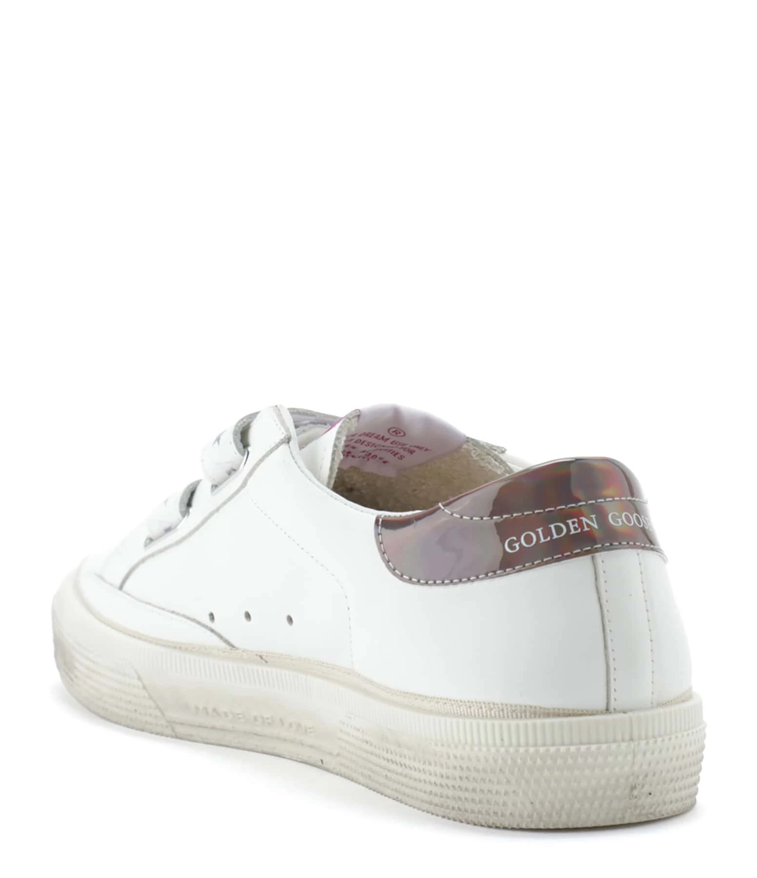 Golden Goose Baskets May School Cuir Blanc Argenté Gris 5 Golden Goose Baskets May School Cuir Blanc Argenté Gris – Image 3