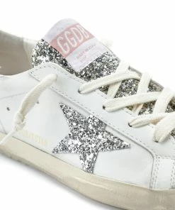 Golden Goose Baskets Bébé Superstar Cuir Blanc Glitter Argenté Doré -Golden Goose-boutique golde44117 pck20220513 4 1