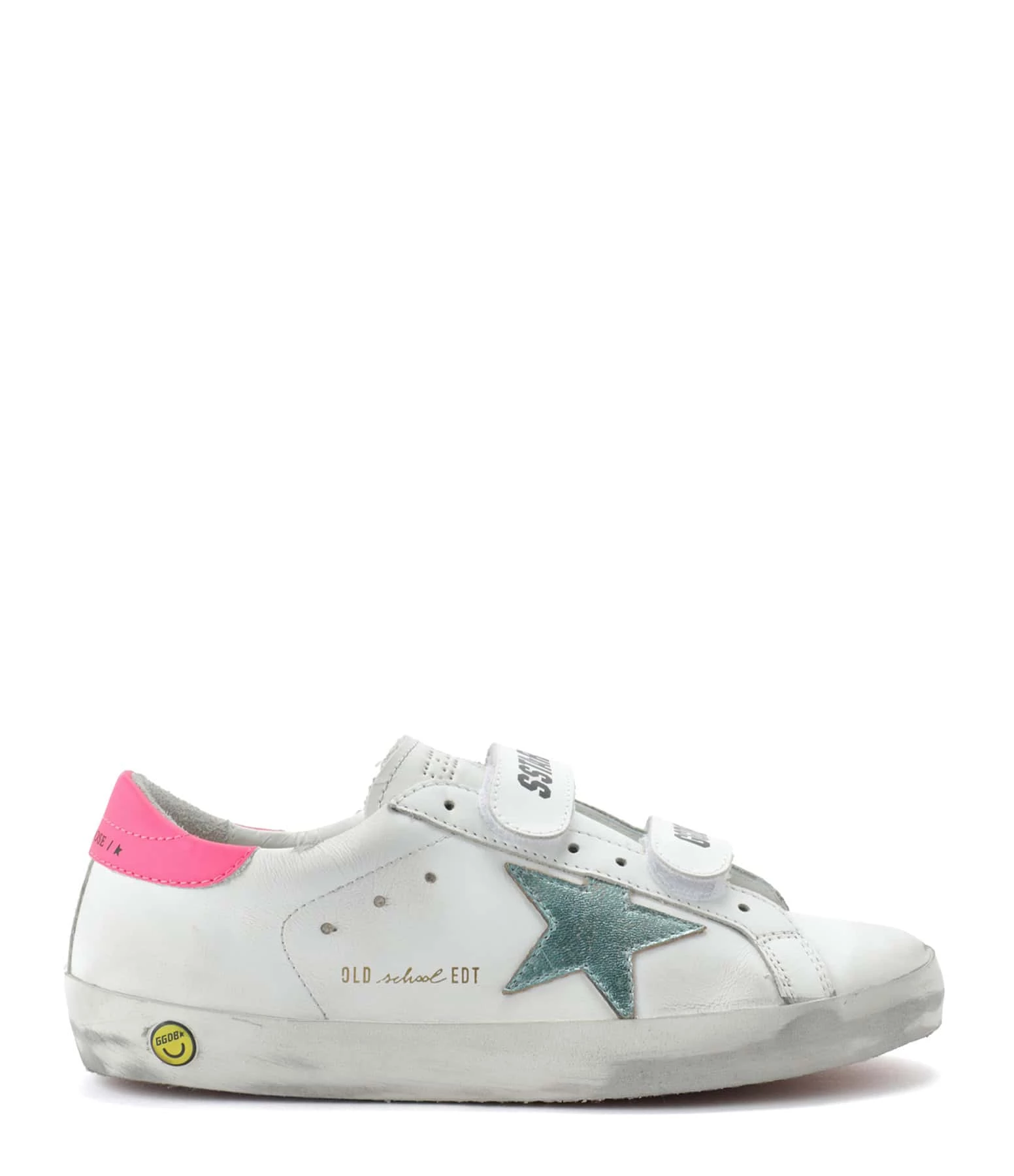 Golden Goose Baskets Enfant Old School Cuir Blanc Menthe Rose Fluo 3 Golden Goose Baskets Enfant Old School Cuir Blanc Menthe Rose Fluo