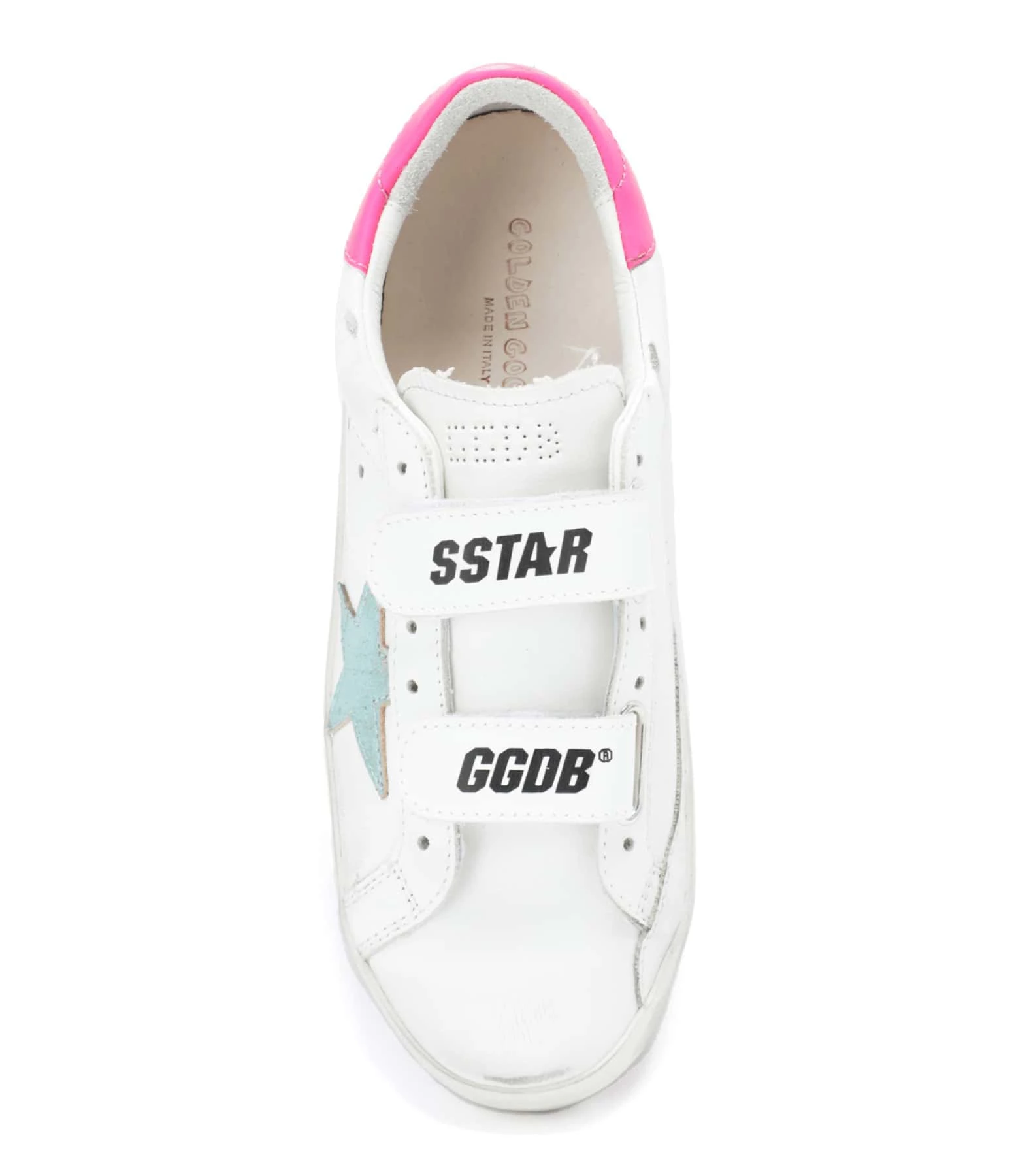 Golden Goose Baskets Enfant Old School Cuir Blanc Menthe Rose Fluo 4 Golden Goose Baskets Enfant Old School Cuir Blanc Menthe Rose Fluo – Image 2