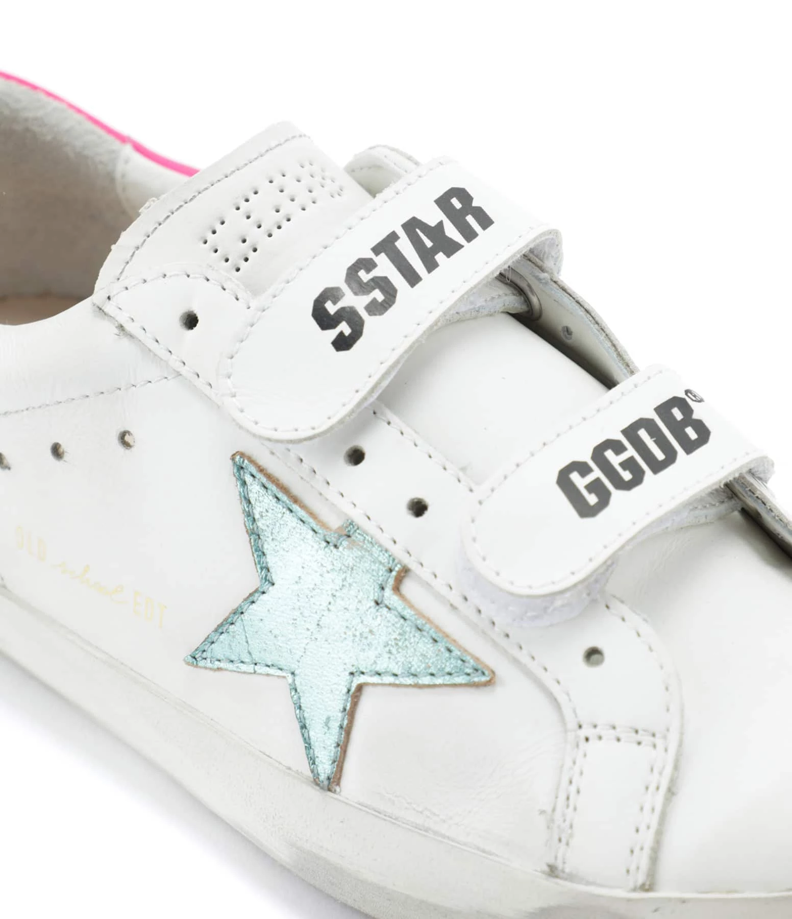 Golden Goose Baskets Enfant Old School Cuir Blanc Menthe Rose Fluo 6 Golden Goose Baskets Enfant Old School Cuir Blanc Menthe Rose Fluo – Image 4