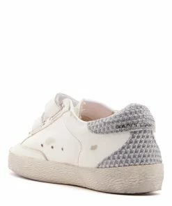 Golden Goose Baskets Enfant Old School Cuir Blanc Bleu Poudré Argenté -Golden Goose-boutique golde44120 pck20221007 3