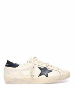 Golden Goose Baskets Homme Superstar Cuir Beige Bleu Marine